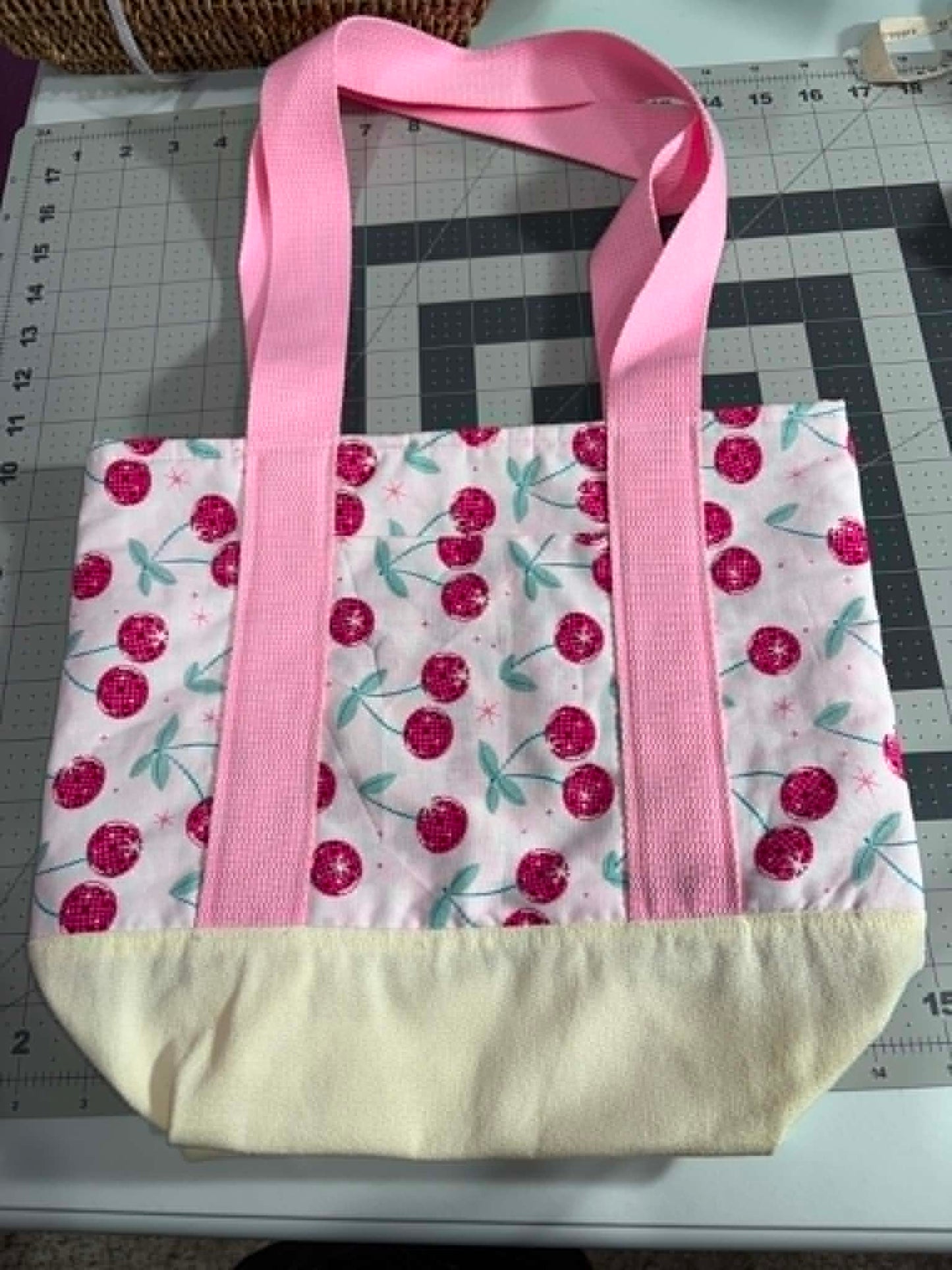 Cherry Disco Quilted Tote Bag