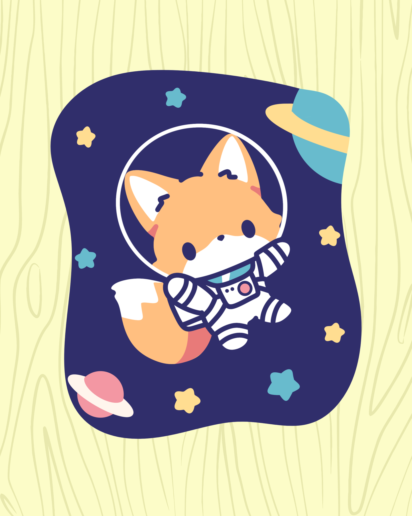 Fox Astronaut Vinyl Sticker