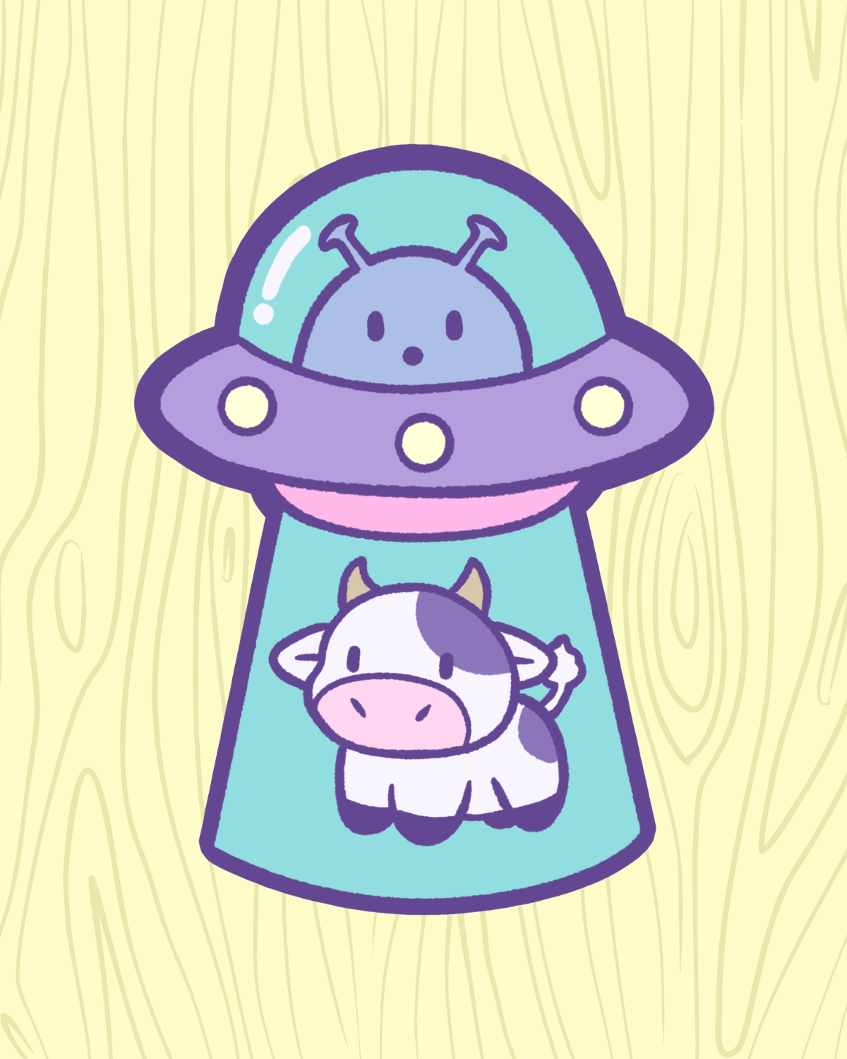 Cow Abduction Vinyl Sticker
