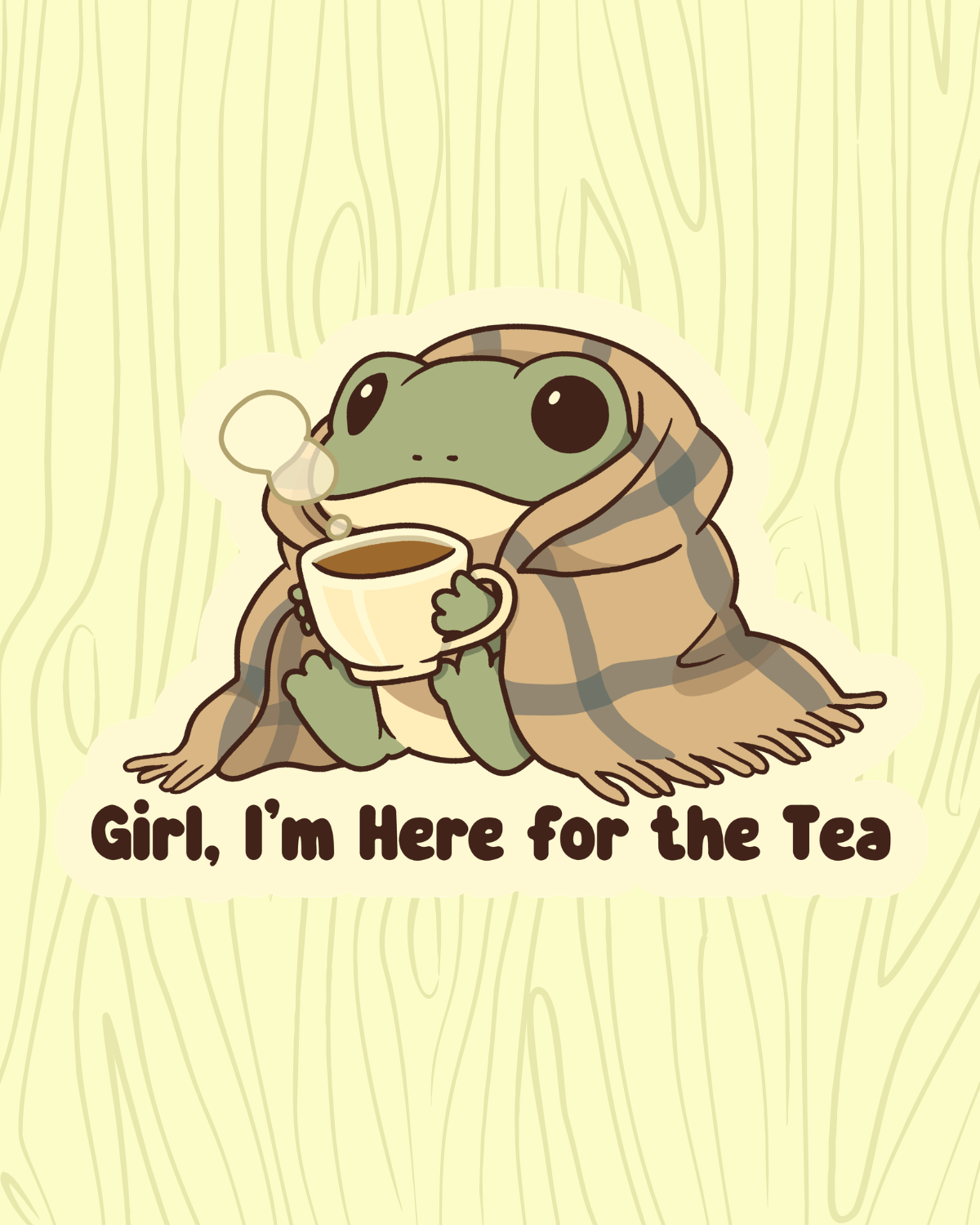 Here for the Tea Frog Vinyl Sticker