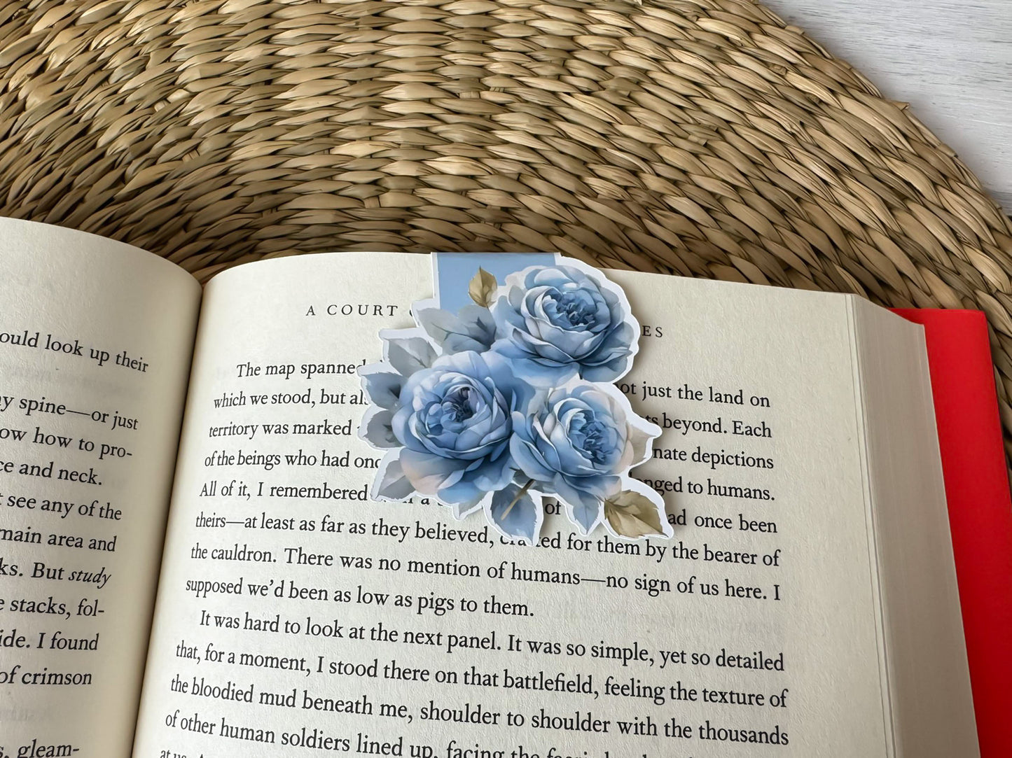 Blue Flowers Magnetic Bookmark
