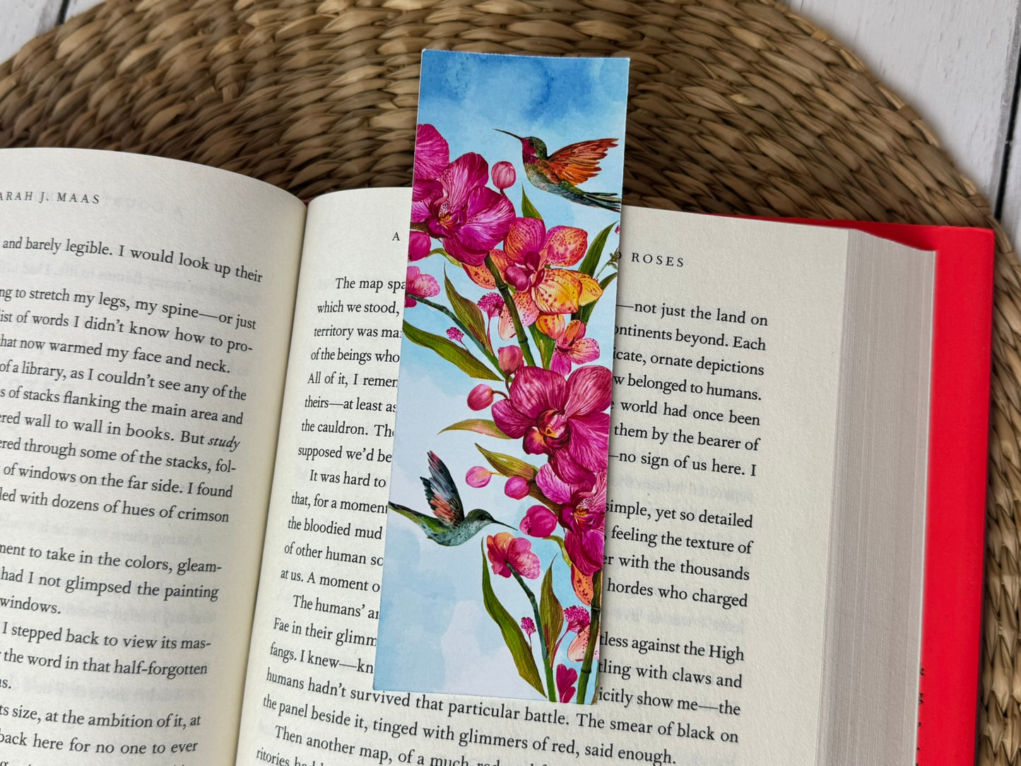 Hummingbird Floral Bookmark