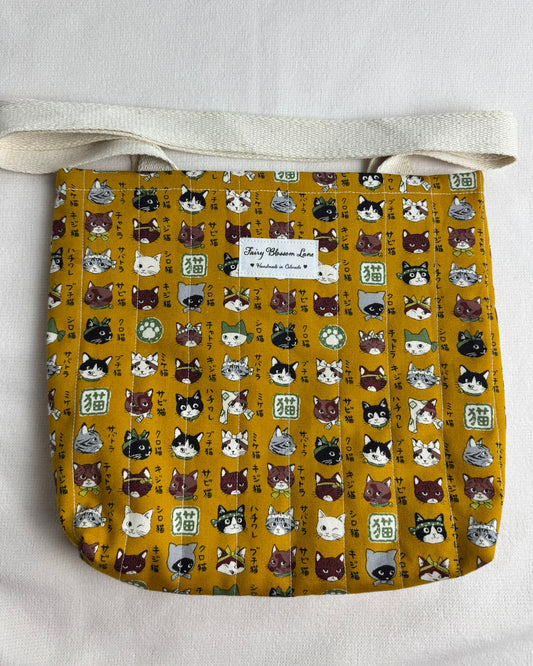 Japanese Cat Quilted Tote Bag