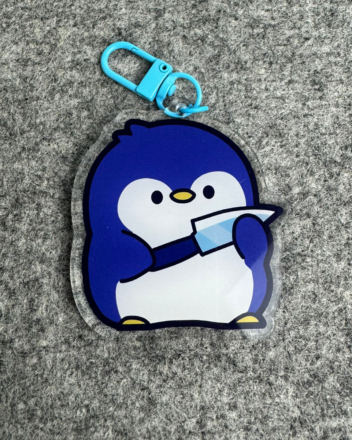 Stabby Penguin Acrylic Keychain