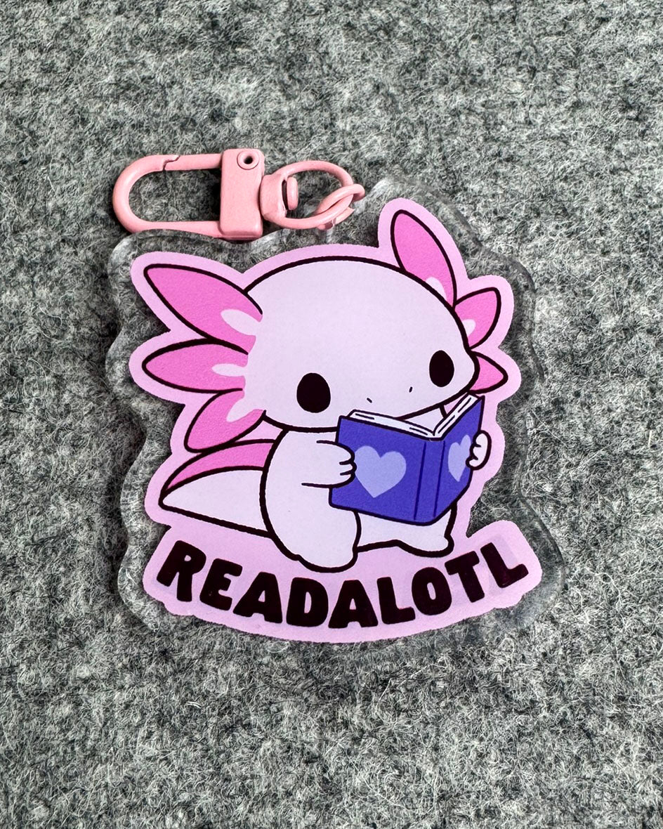 Readalotl Acrylic Keychain