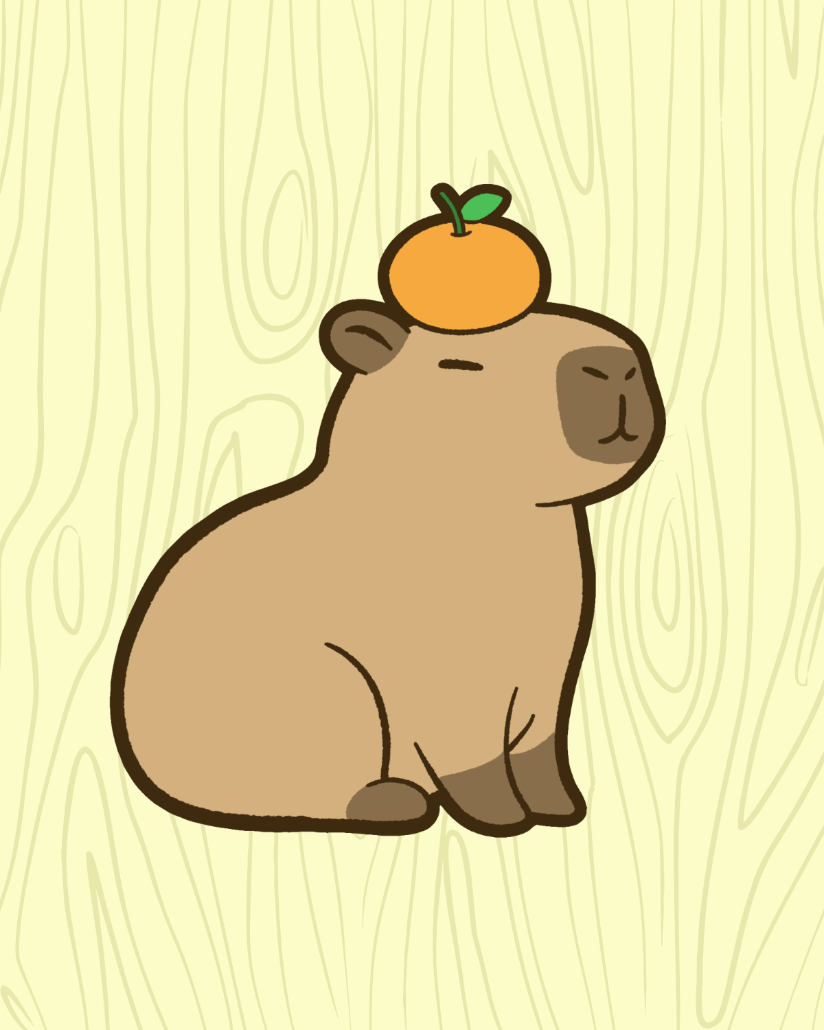 Capybara with Orange Vinyl Sticker
