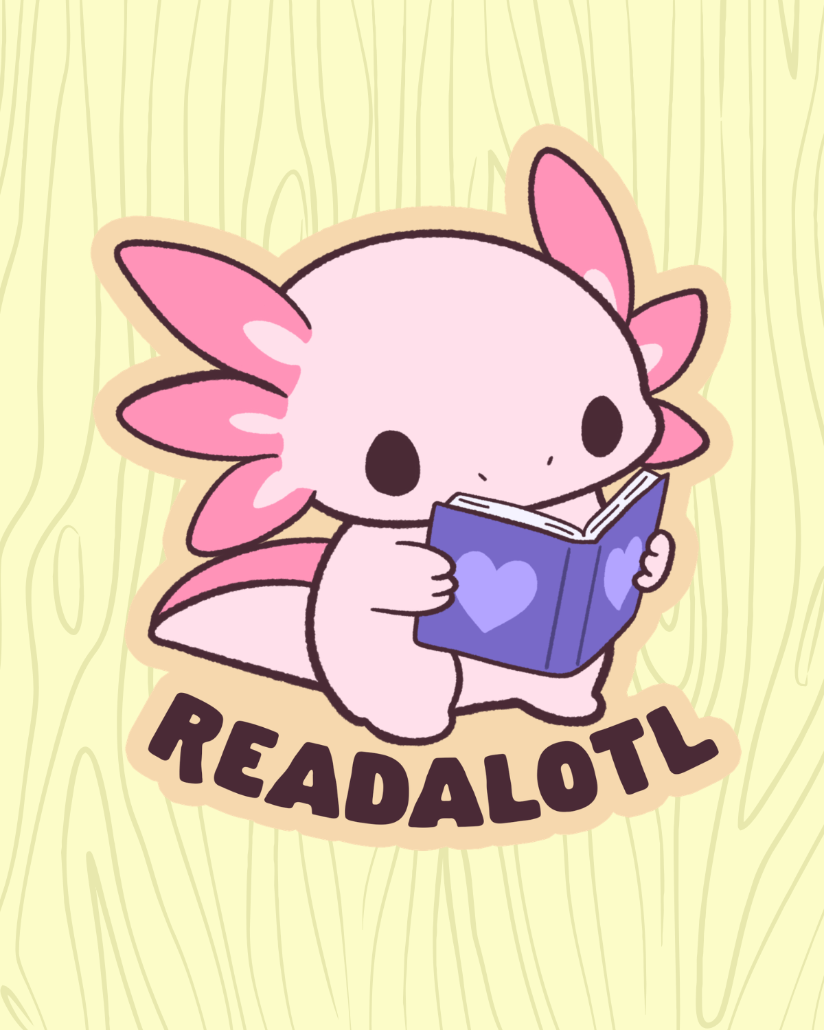 Readalotl Vinyl Sticker