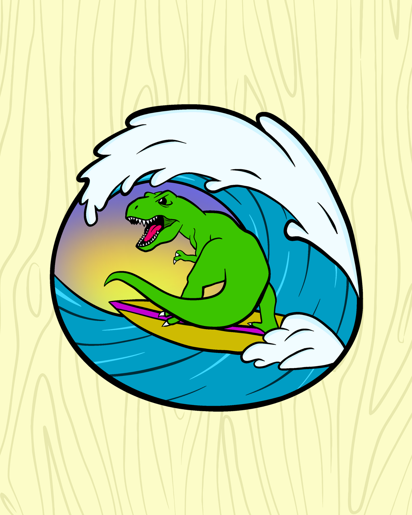 Surfasaurus Rex Vinyl Sticker