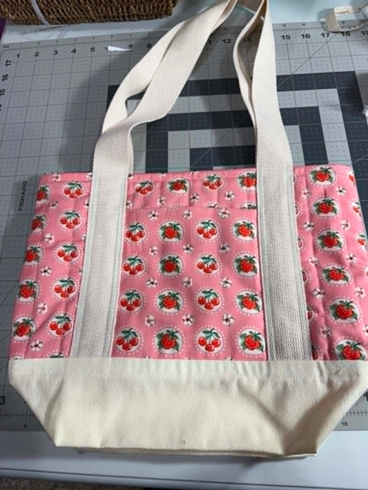 Cherry Berry Quilted Tote Bag