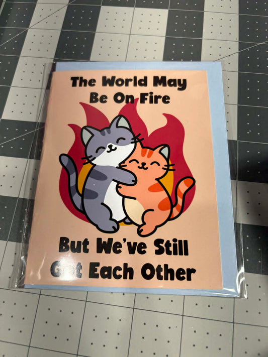 Fire Cat Greeting Cards