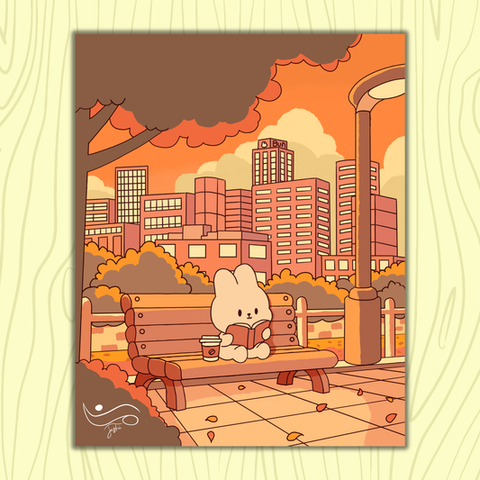 Reading at the Park Art Print