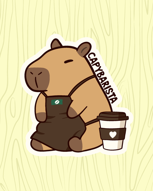 CapyBarista Vinyl Sticker