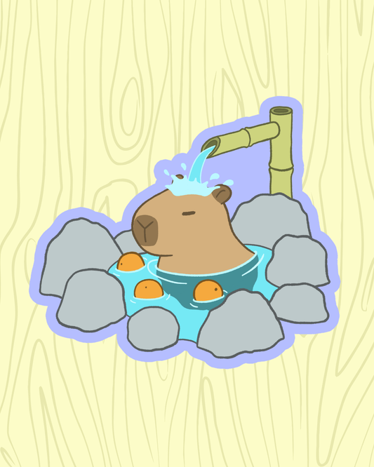 Capybara Spring Vinyl Sticker