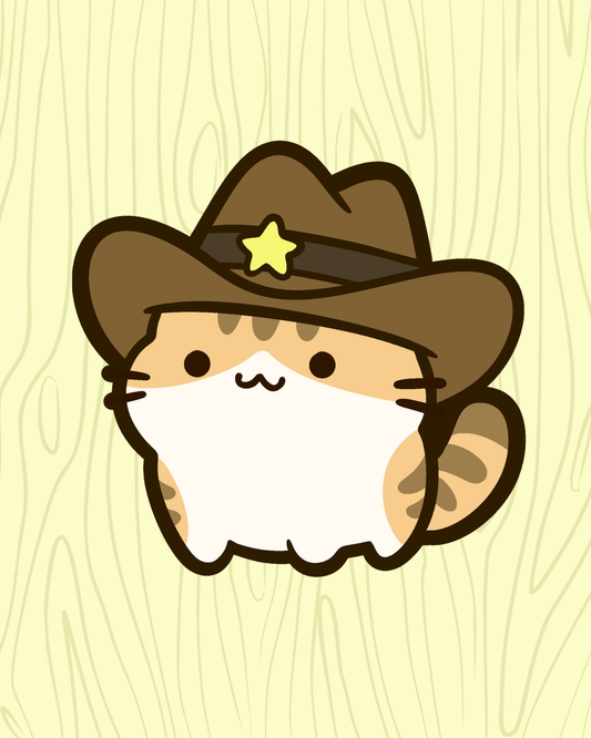 Cowboy Cat Vinyl Sticker
