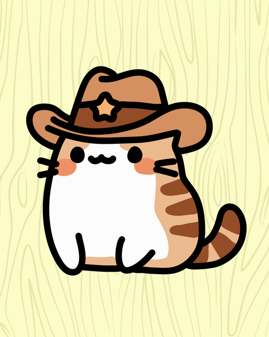 Cowboy Cat Vinyl Sticker
