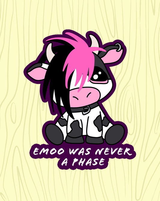 Emoo Was Never a Phase Vinyl Sticker