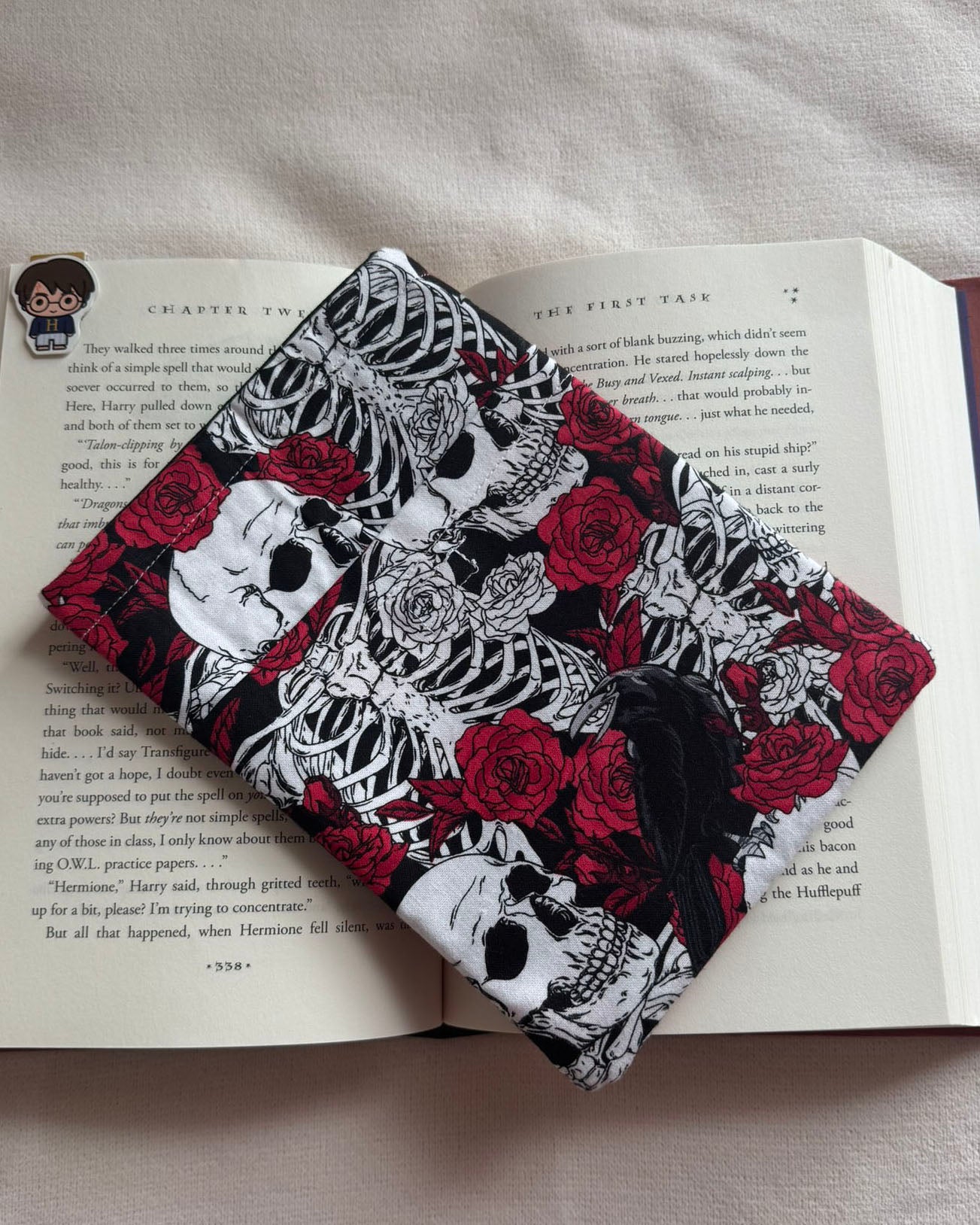 Skull and Rose Book Sleeve