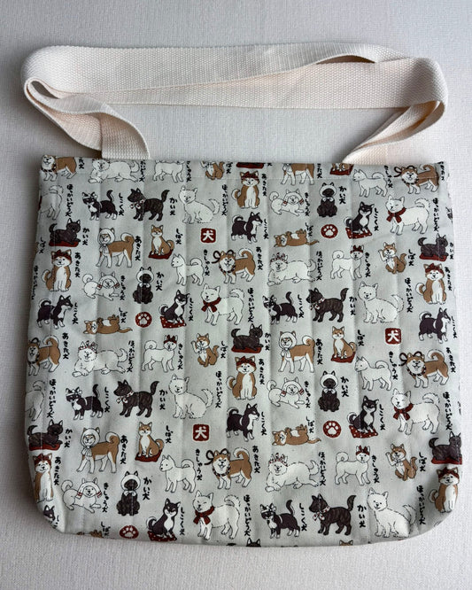 Shiba Inu Cream Quilted Tote Bag