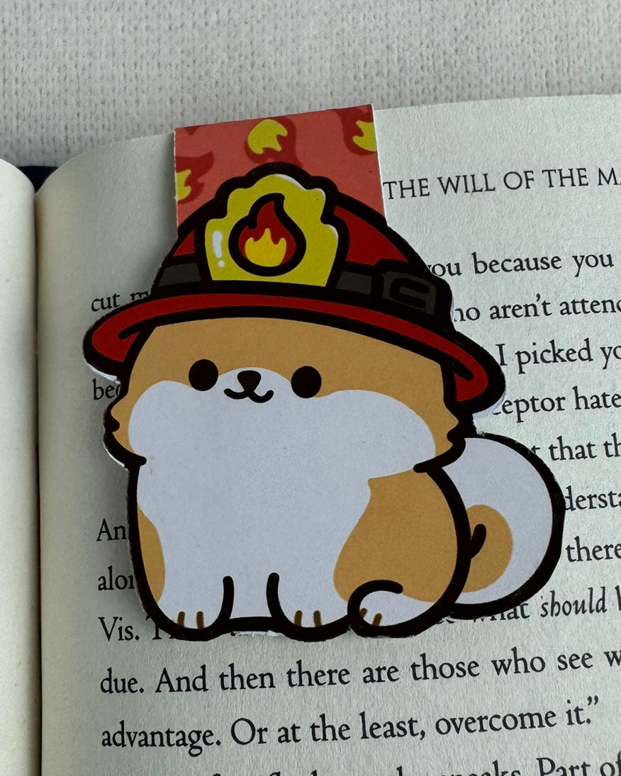 Shiba Inu Firefighter Magnetic Bookmark