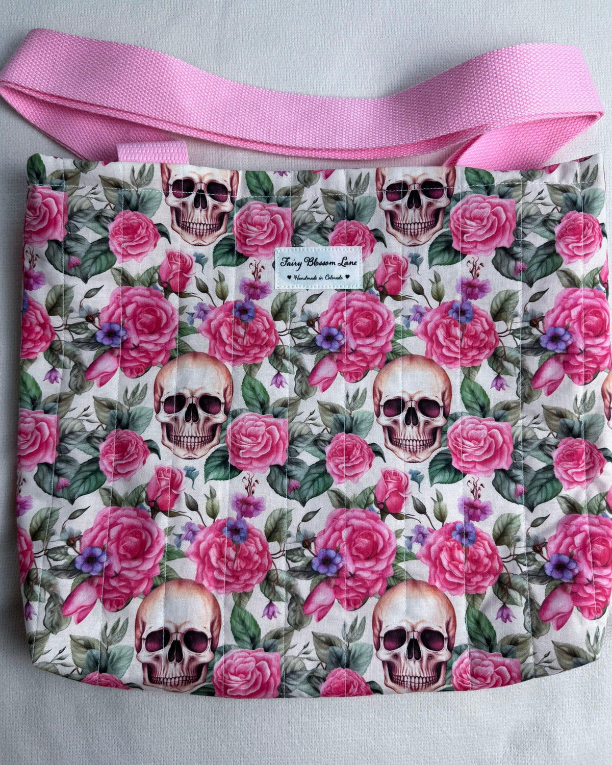 Pink Skull Tote Bag