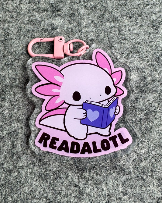 Readalotl Acrylic Keychain