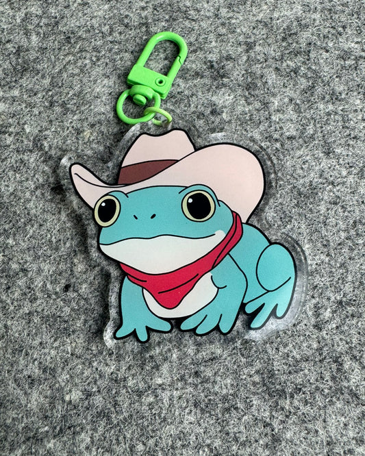 Cowboy Frog Acrylic Keychain