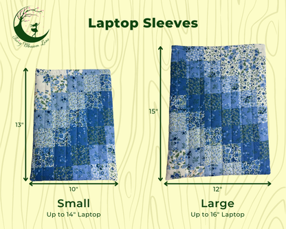 Patchwork Blue Quilted Laptop Sleeve