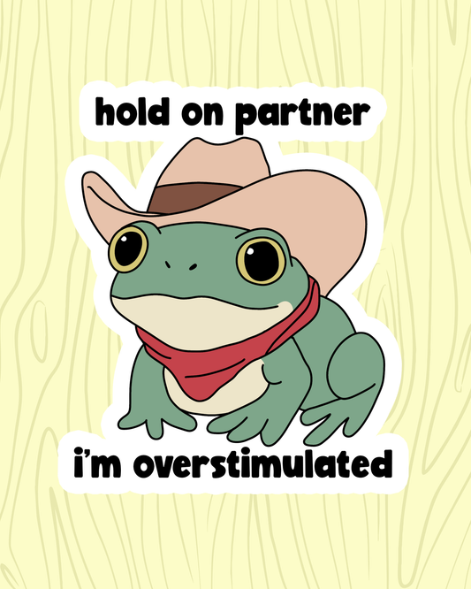 Overstimulated Frog Vinyl Sticker