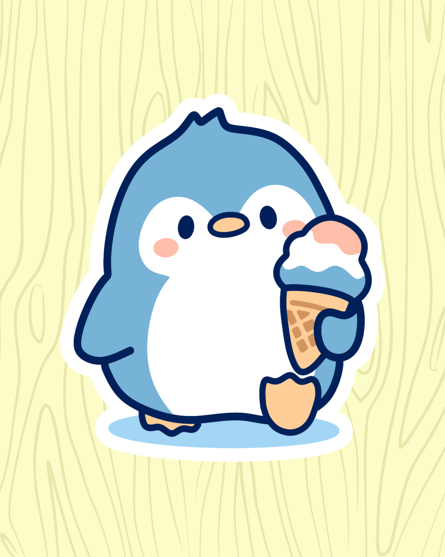 Penguin Ice Cream Vinyl Sticker