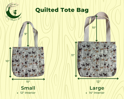 Shiba Inu Gray Quilted Tote Bag