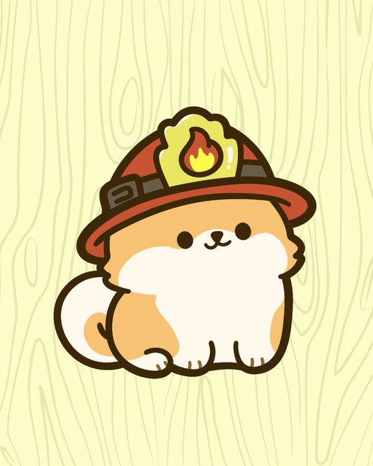 Shiba Inu Firefighter Vinyl Sticker
