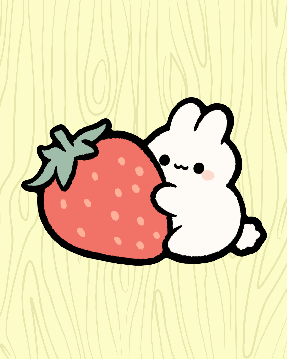 Strawbunny Vinyl Sticker