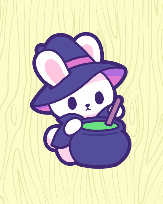 Bunny Witch Vinyl Sticker
